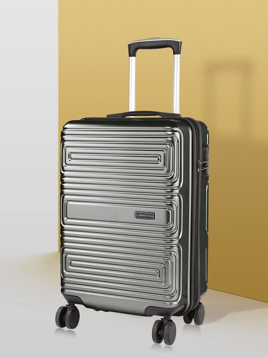 

Nasher Miles Dalhousie Textured Hard-Sided Cabin Trolley Bag, Grey