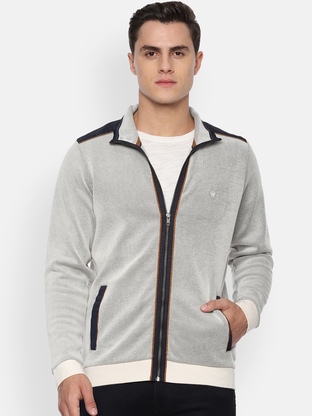 

Louis Philippe Men Grey Sweatshirt
