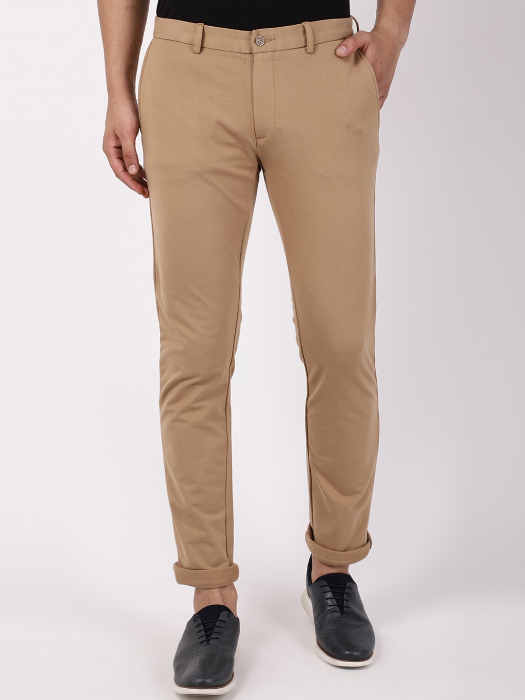

Blackberrys Men Khaki B-95 Slim Fit Trousers