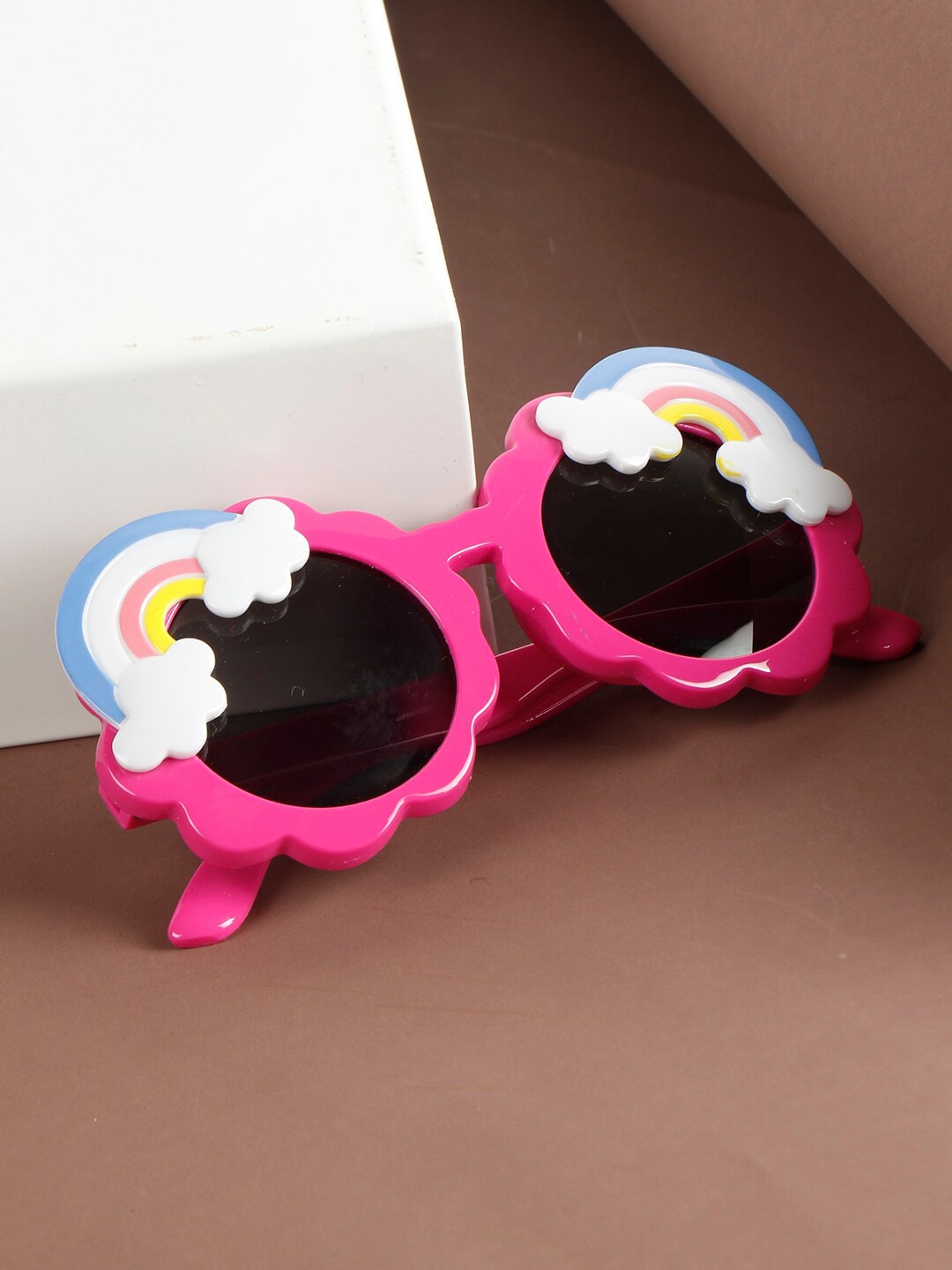 

PASSION PETALS Girls Black Lens & Pink Aviator Sunglasses with UV Protected Lens 11-6