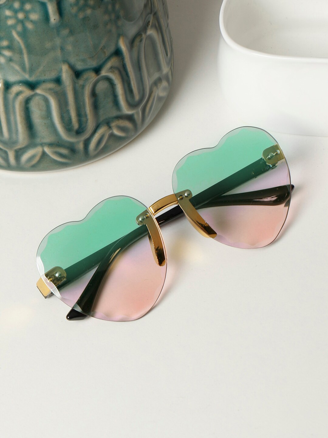 

PASSION PETALS Unisex Kids Green & Pink Other Sunglasses with UV Protected Lens