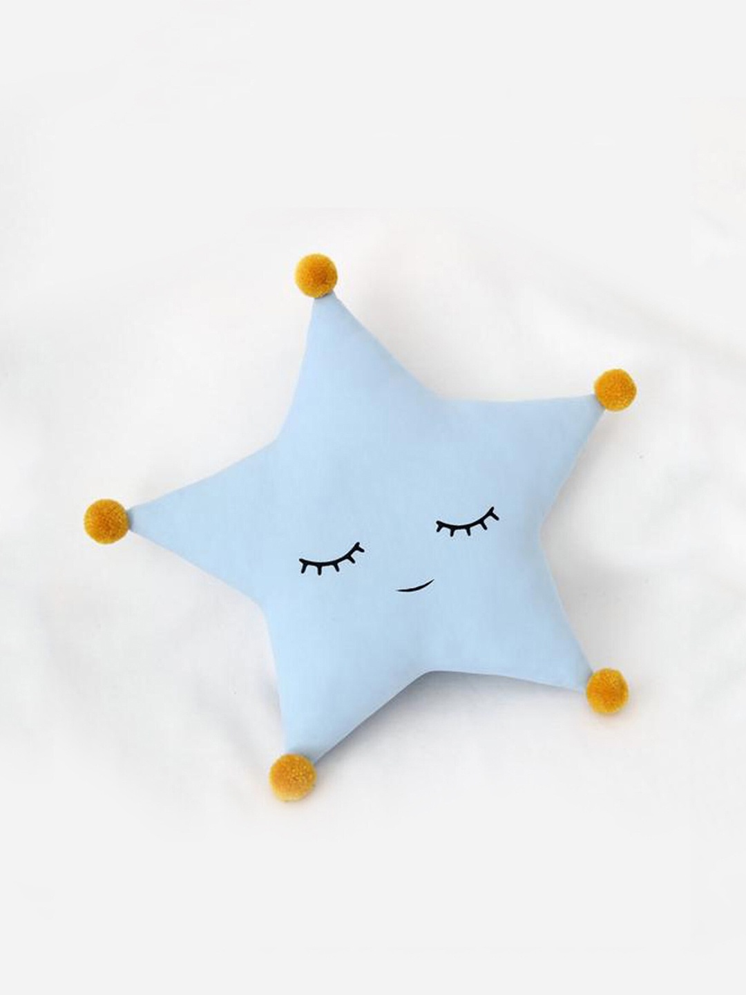 

STYBUZZ Blue & Black Printed Microfiber Star Cushion