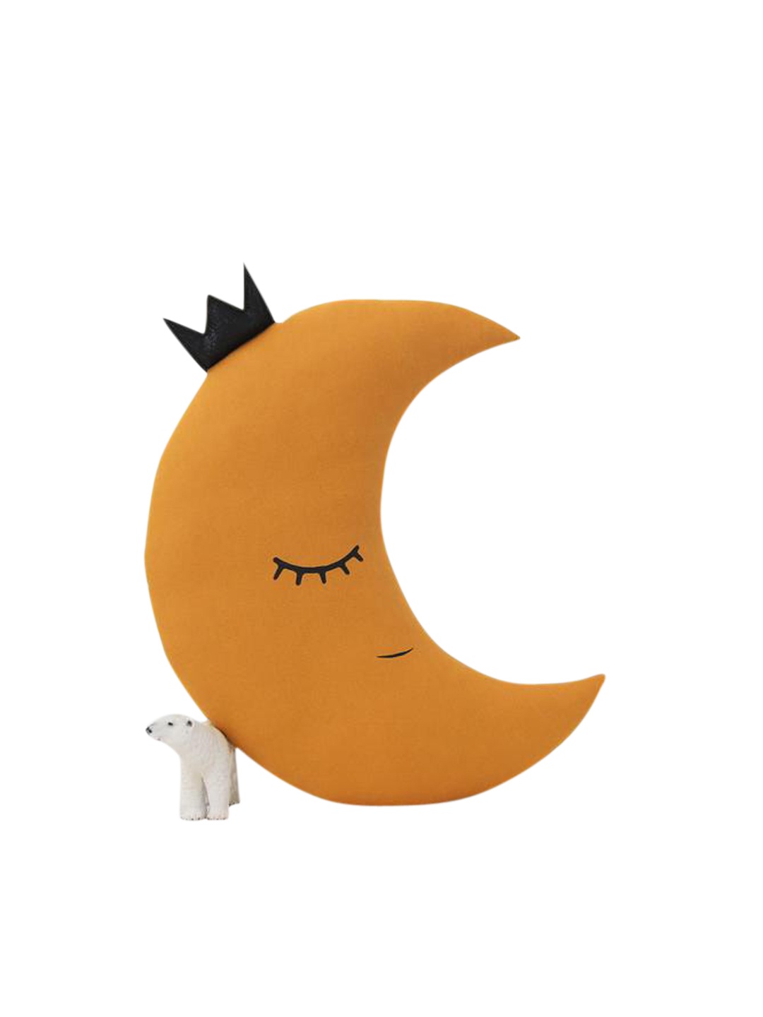 

STYBUZZ Kids Yellow Moon Shaped Velvet Cushion