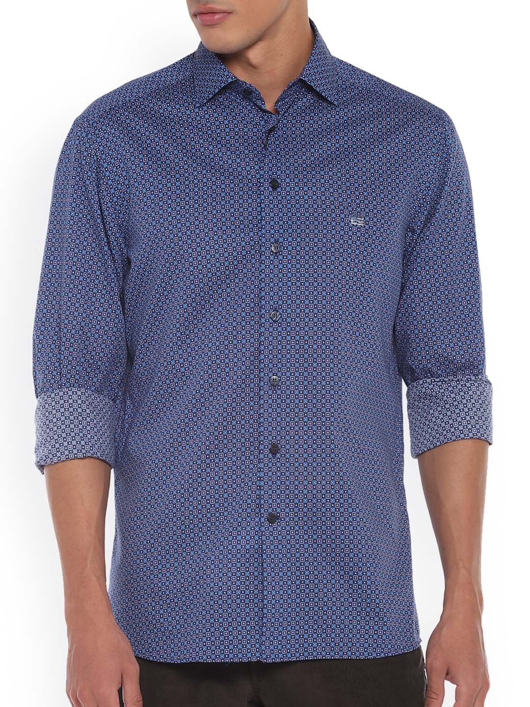 

ETRO Men Blue Opaque Geometric Printed Casual Shirt
