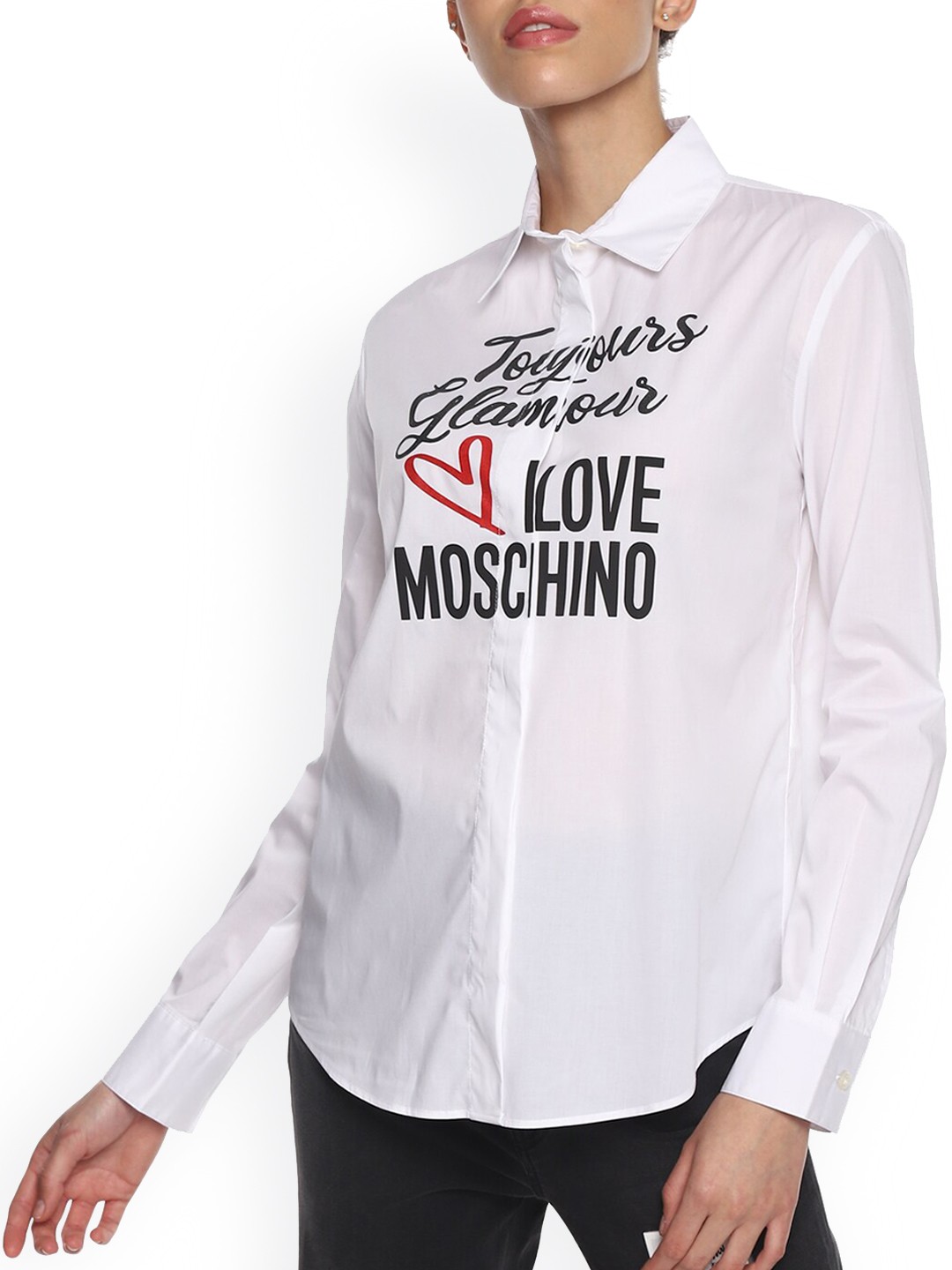 

LOVE MOSCHINO Women White Opaque Printed Casual Shirt