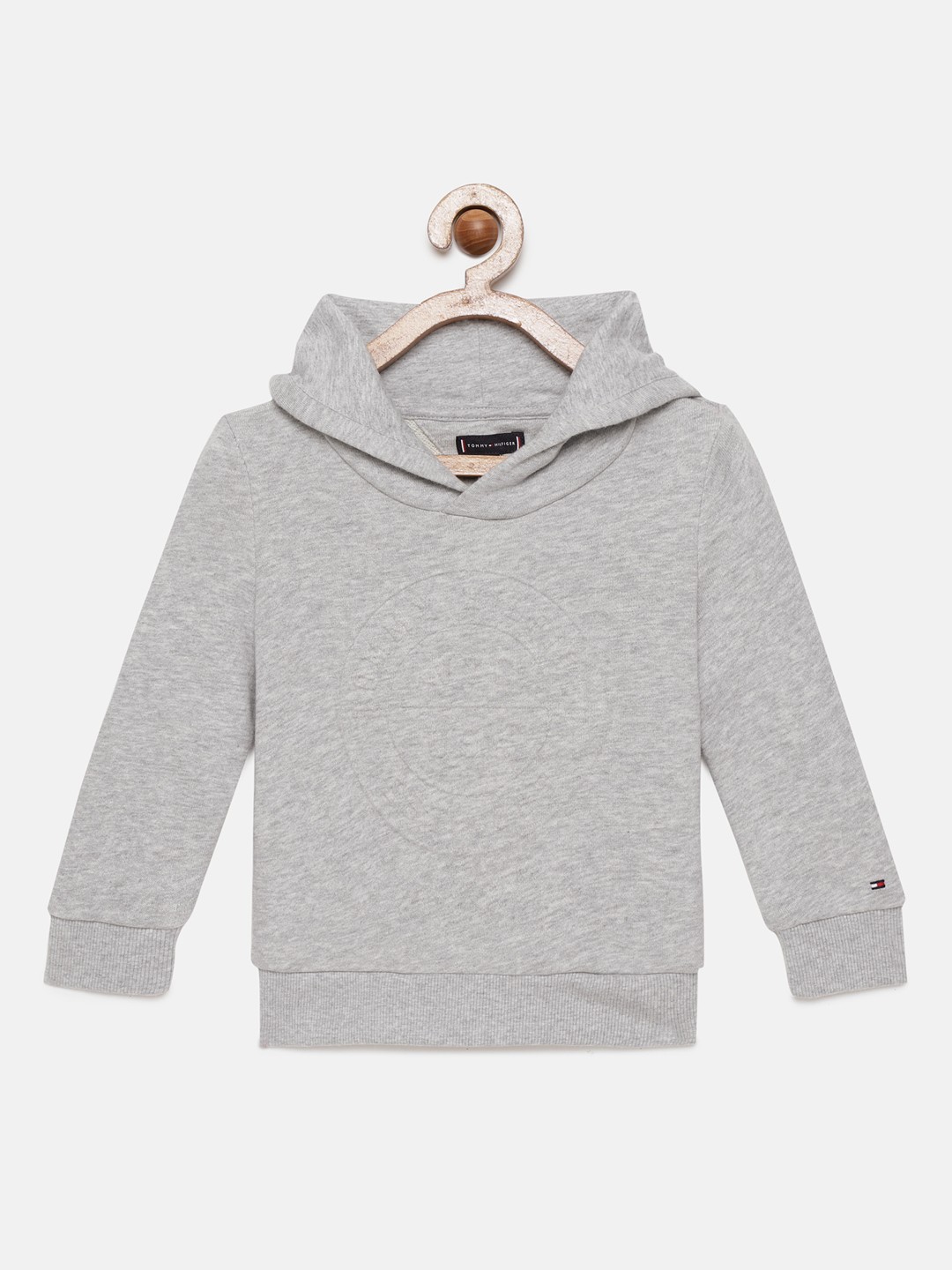 

Tommy Hilfiger Boys Grey Melange Hooded Pure Cotton Sweatshirt