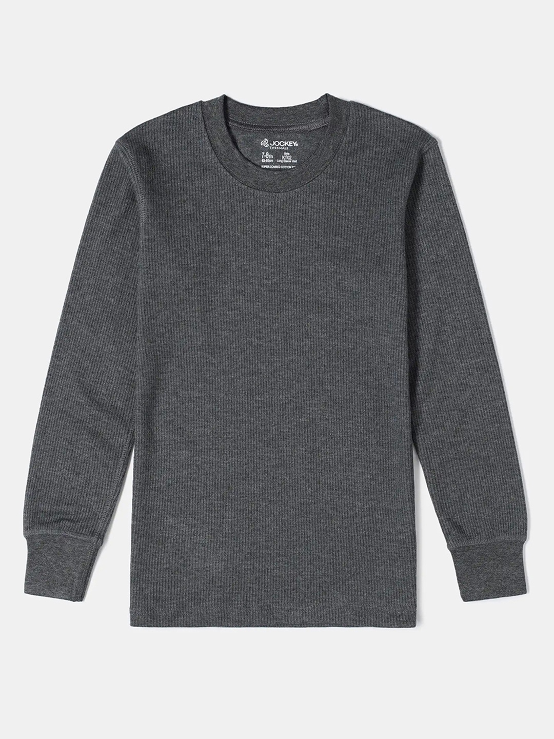 

Jockey Kids Charcoal Grey Solid Slim Fit Combed Cotton Stay Fresh Thermal T-shirt
