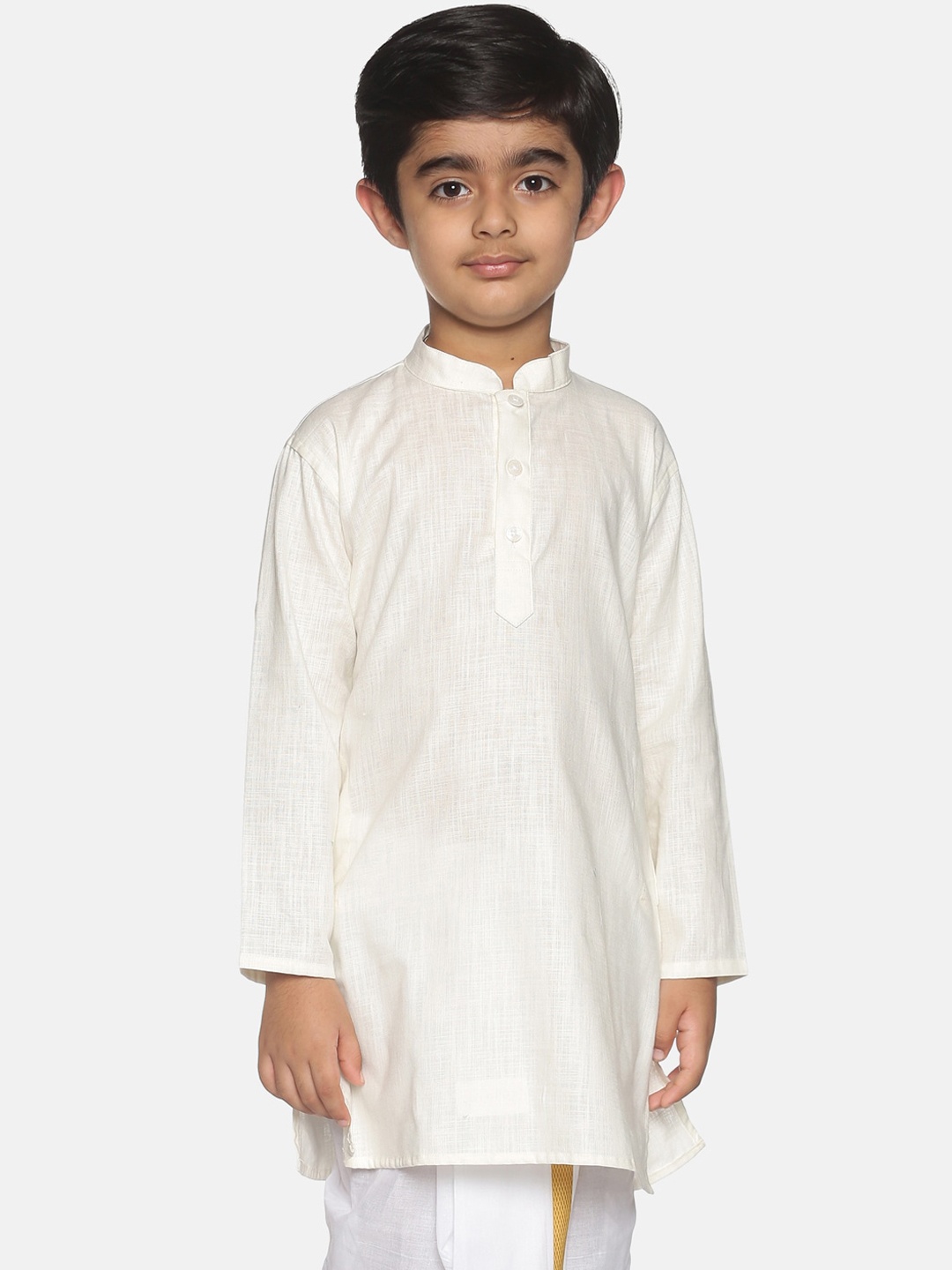 

Sethukrishna Boys Cream-Coloured Kurta