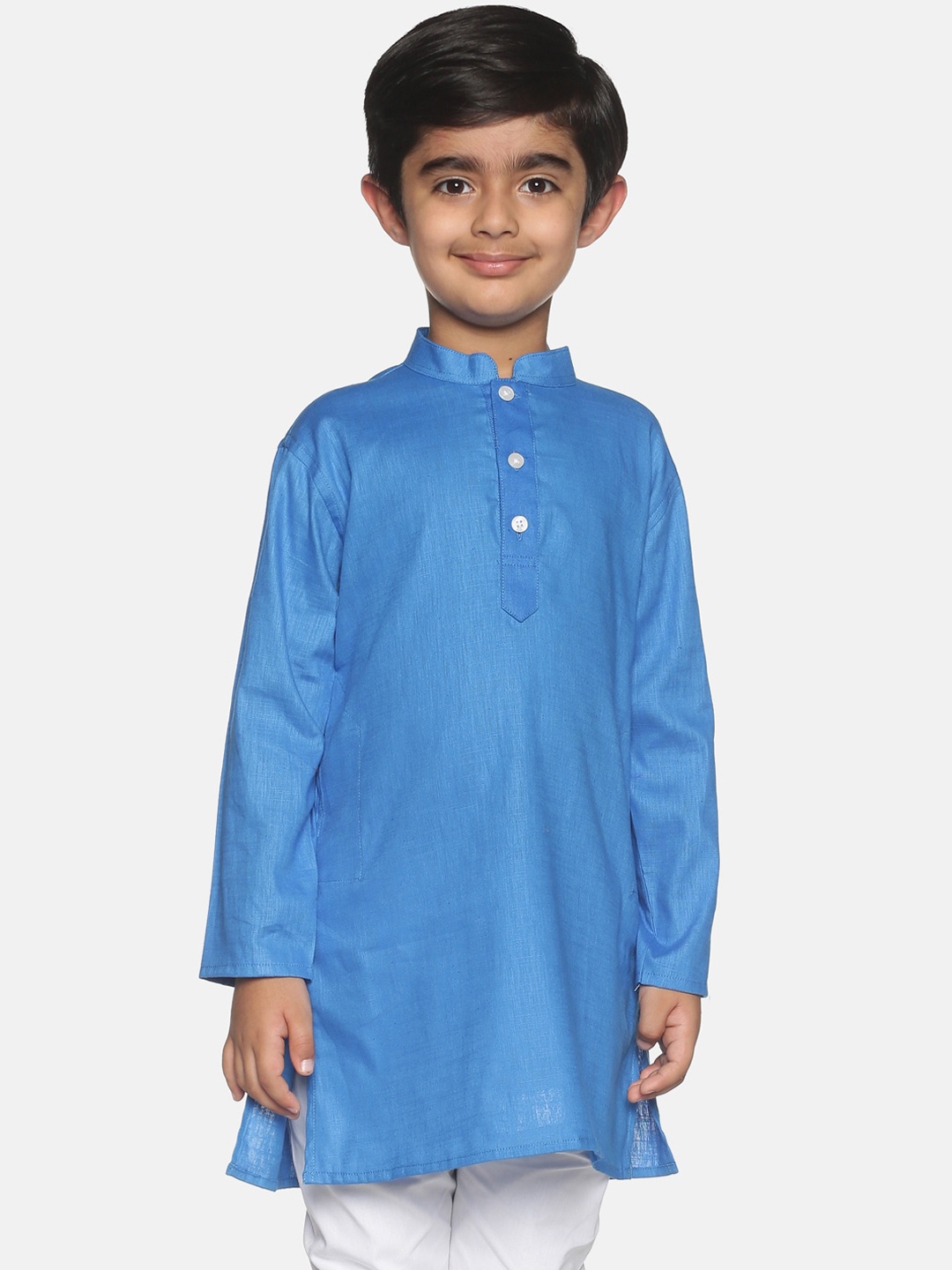 

Sethukrishna Boys Blue Thread Work Kurta