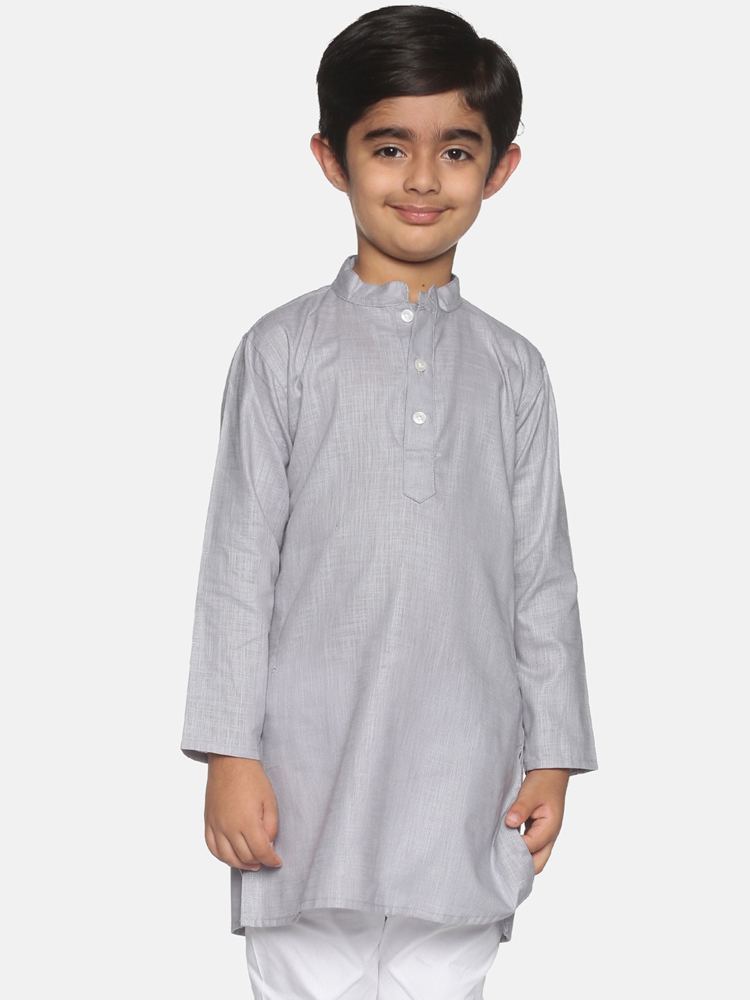 

Sethukrishna Boys Grey Thread Work Kurta