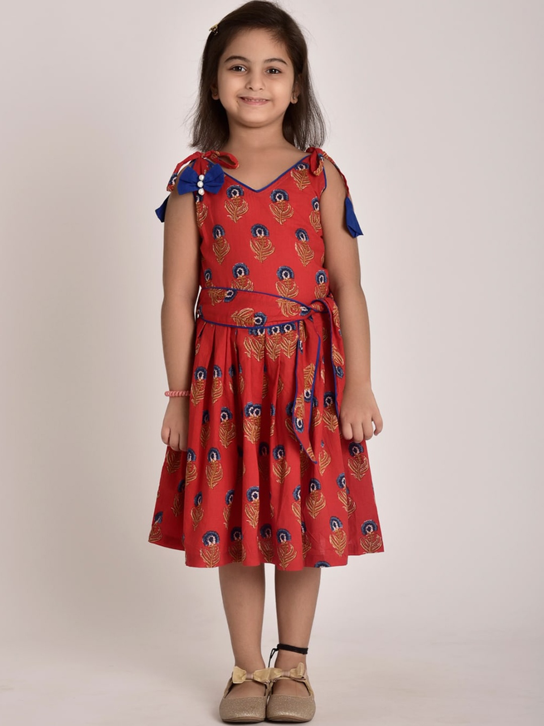 

CUTE LEMONS Red Floral Dress