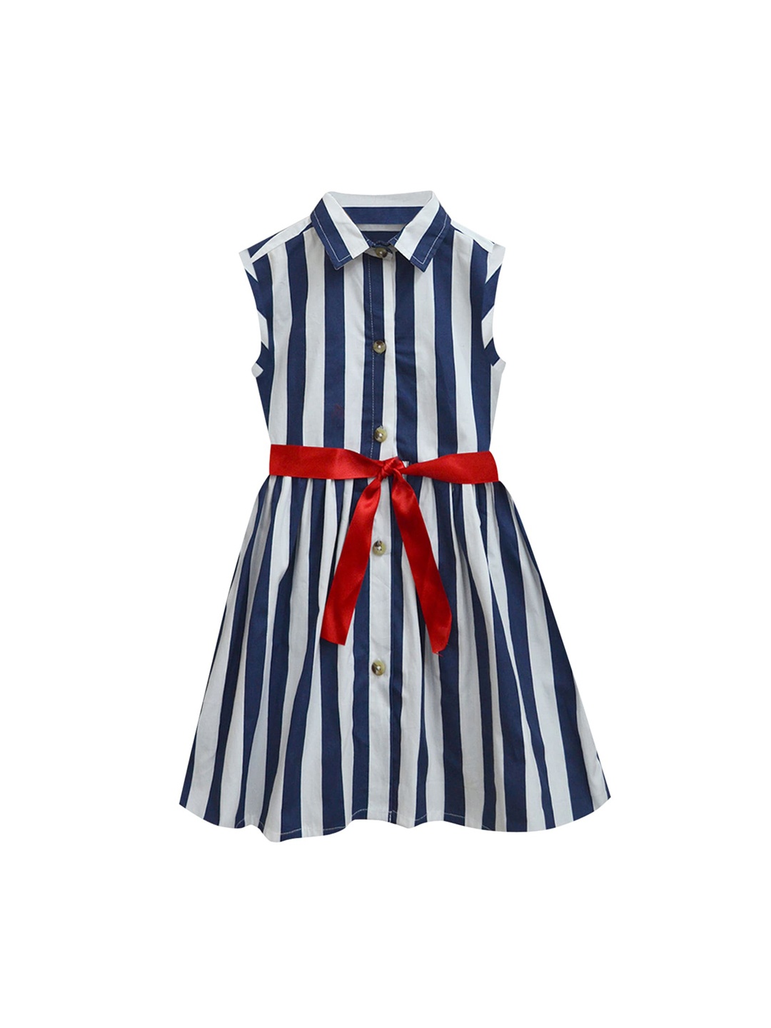 

A T U N Navy Blue Striped Dress
