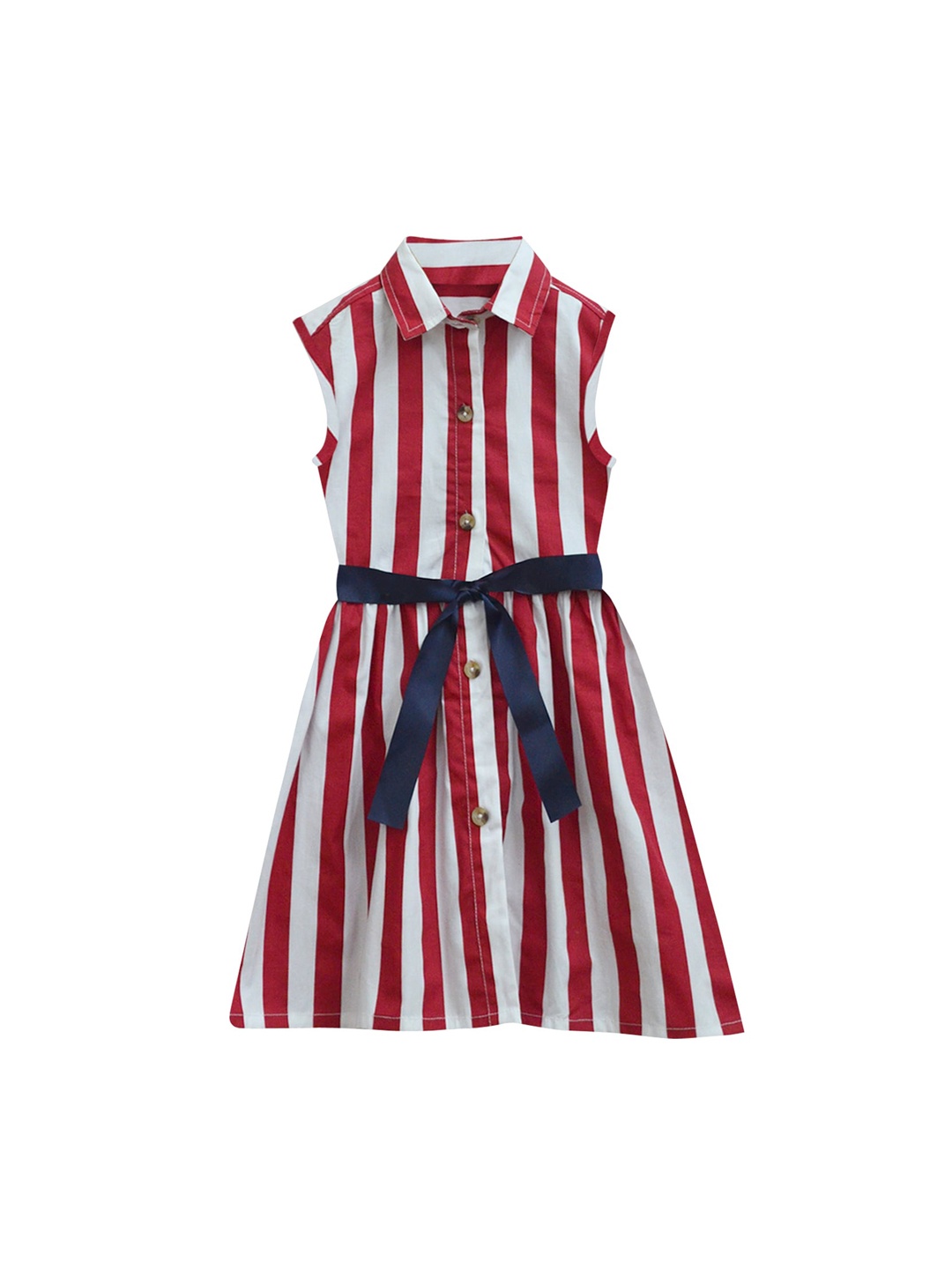 

A T U N Red & White Striped Dress