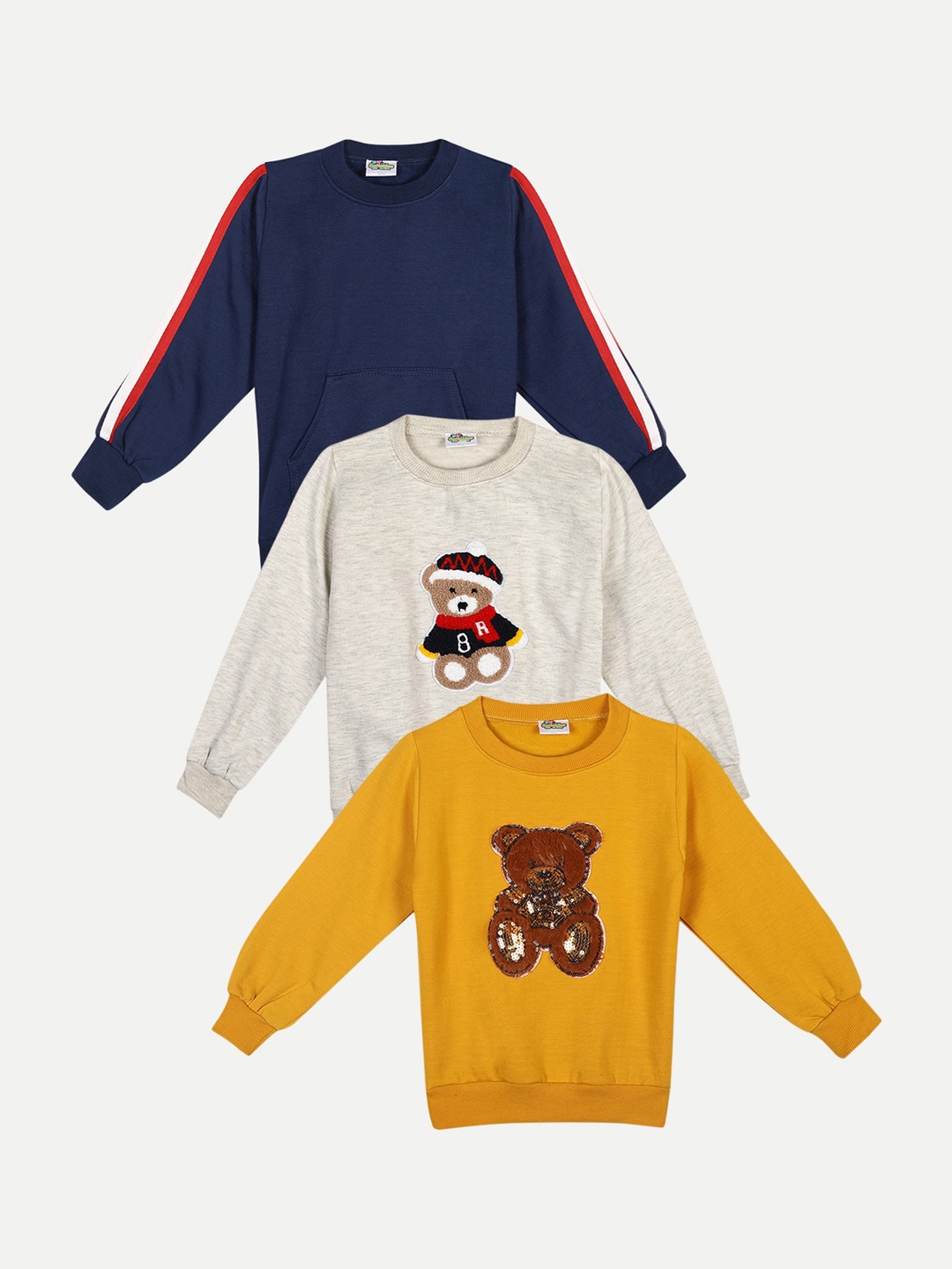 

Cutiekins Kids Set of 3 Sweatshirts, Navy blue