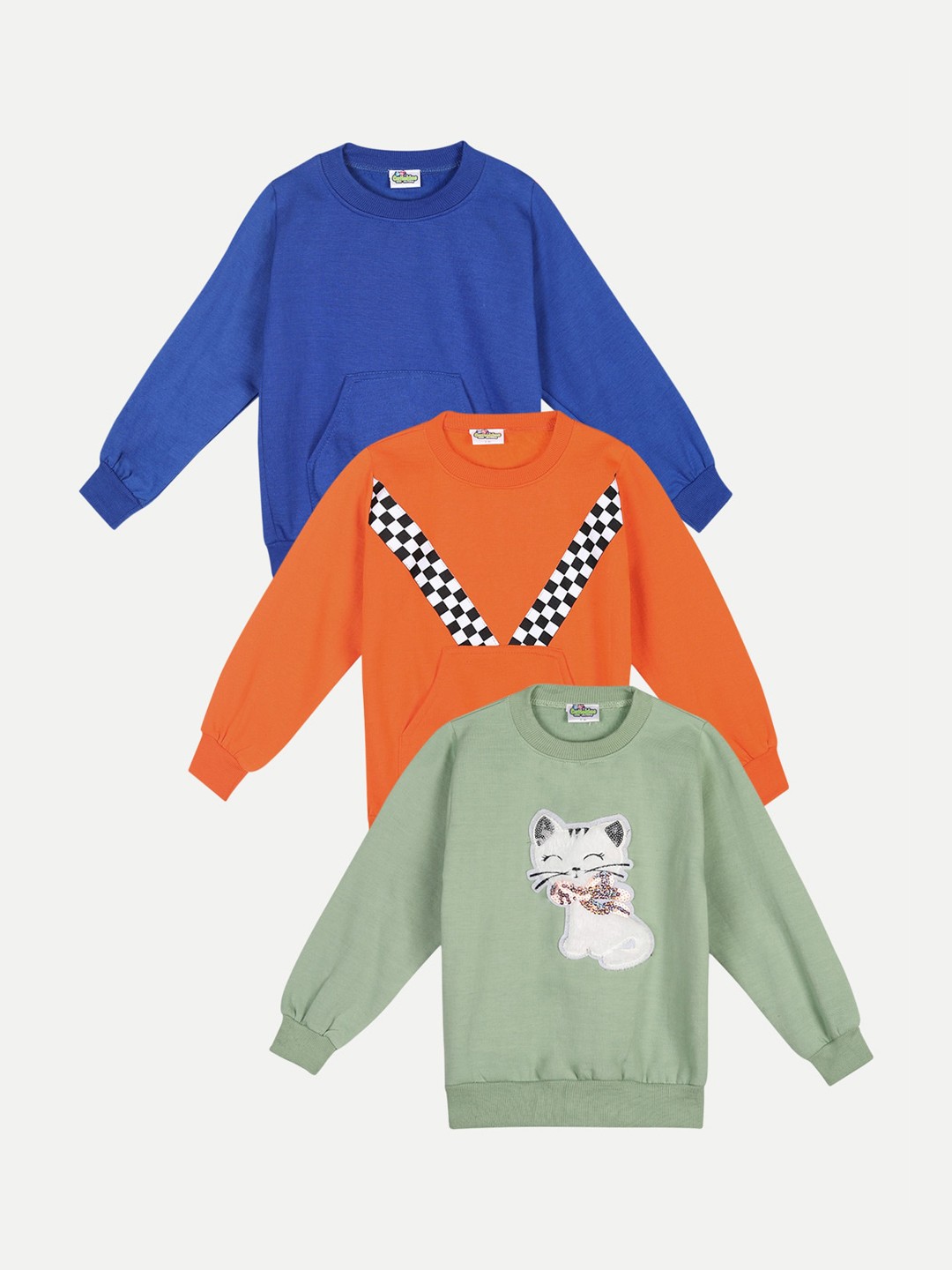 

Cutiekins Kids Pack of 3 Sweatshirts, Blue
