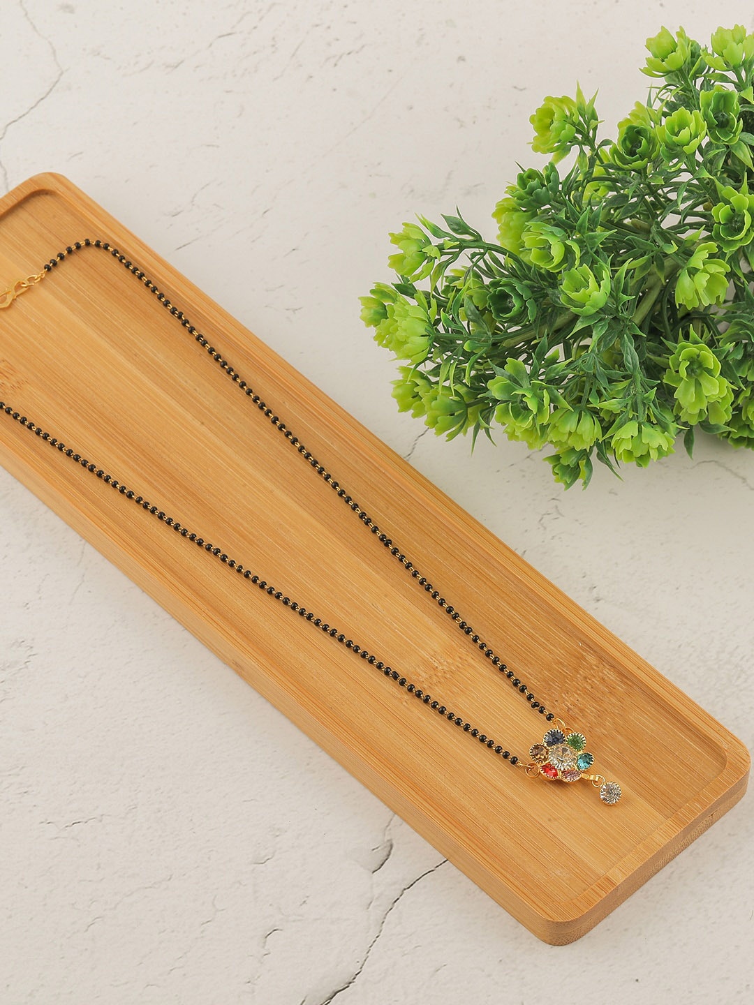 Brandsoon Gold-Plated & Black Mangalsutra