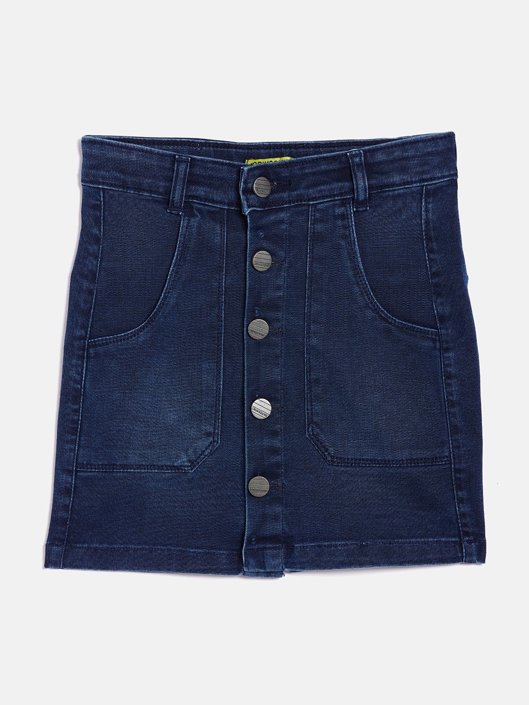 

Crimsoune Club Girls Blue Solid Denim Skirt