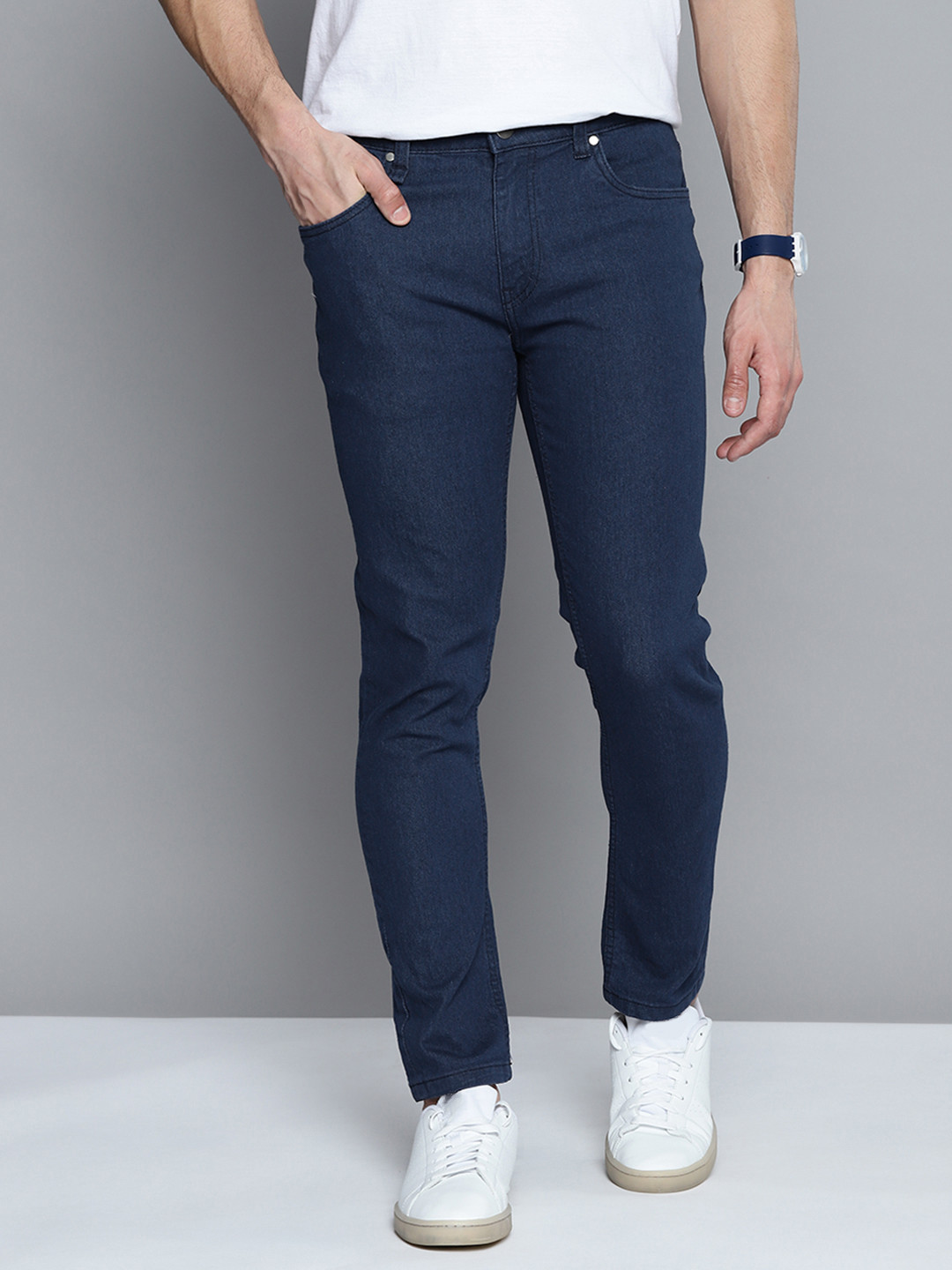 

Mast & Harbour Men Navy Blue Skinny Fit Stretchable Jeans