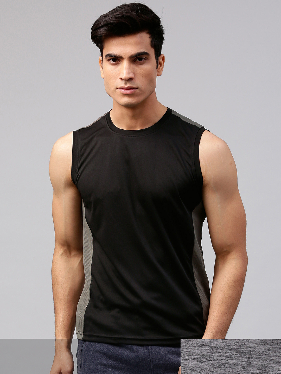 

HRX by Hrithik Roshan Men Pack Of 2 Solid Advanced Rapid Dry Round Neck T-shirt, Black