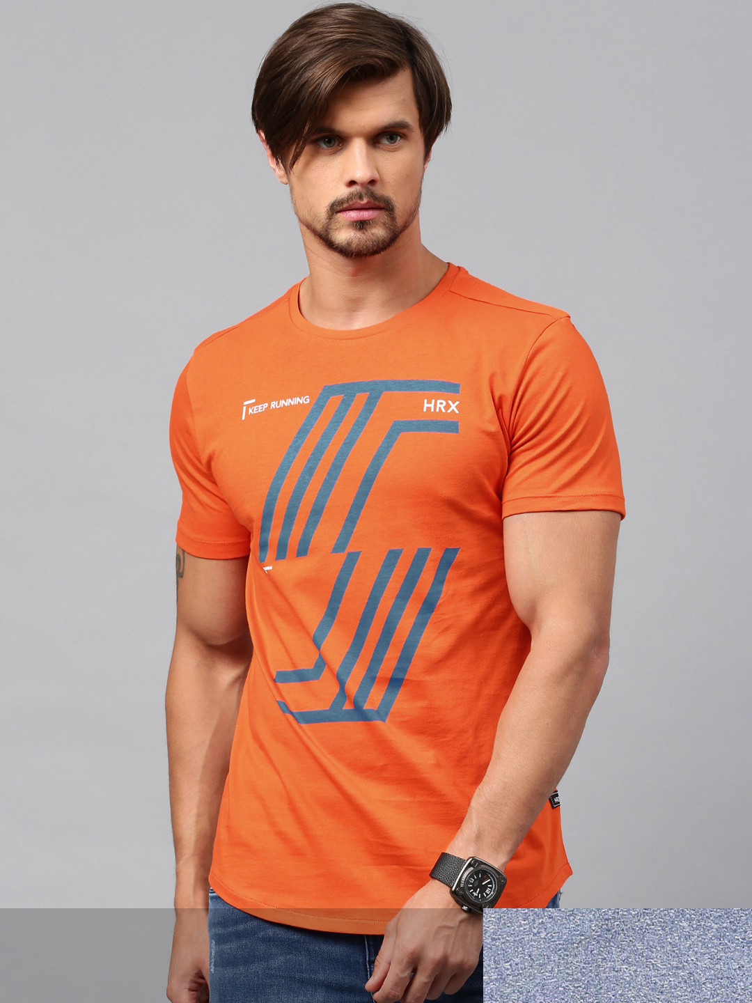 

HRX by Hrithik Roshan Men Pack Of 2 Round Neck T-shirt, Orange
