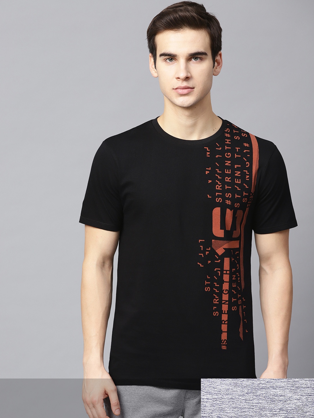 

HRX by Hrithik Roshan Men Pack Of 2 Pure Cotton T-shirt, Black