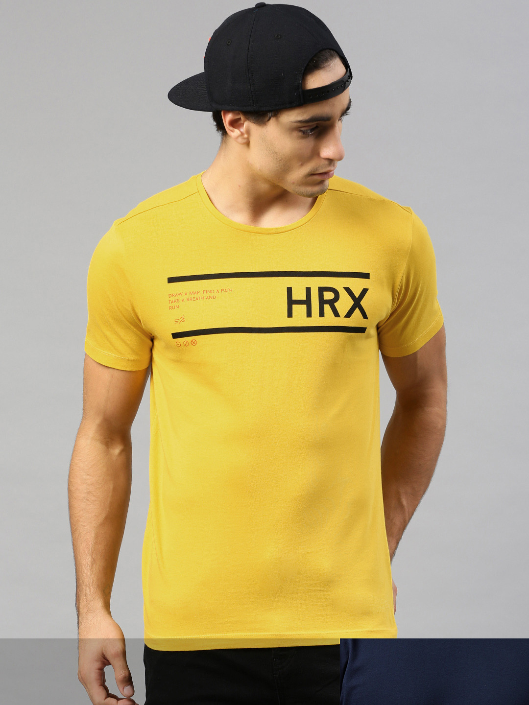 

HRX by Hrithik Roshan Men Pack of 2 Round Neck Pure Cotton T-shirt, Navy blue