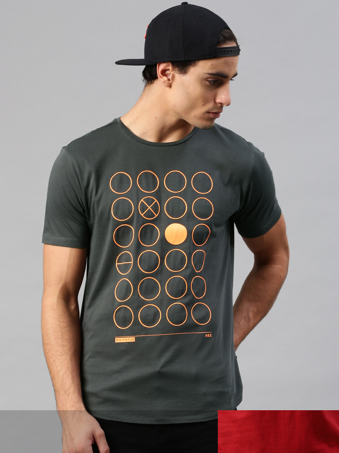 

HRX by Hrithik Roshan Men Pack of 2 Round Neck Pure Cotton T-shirt, Grey