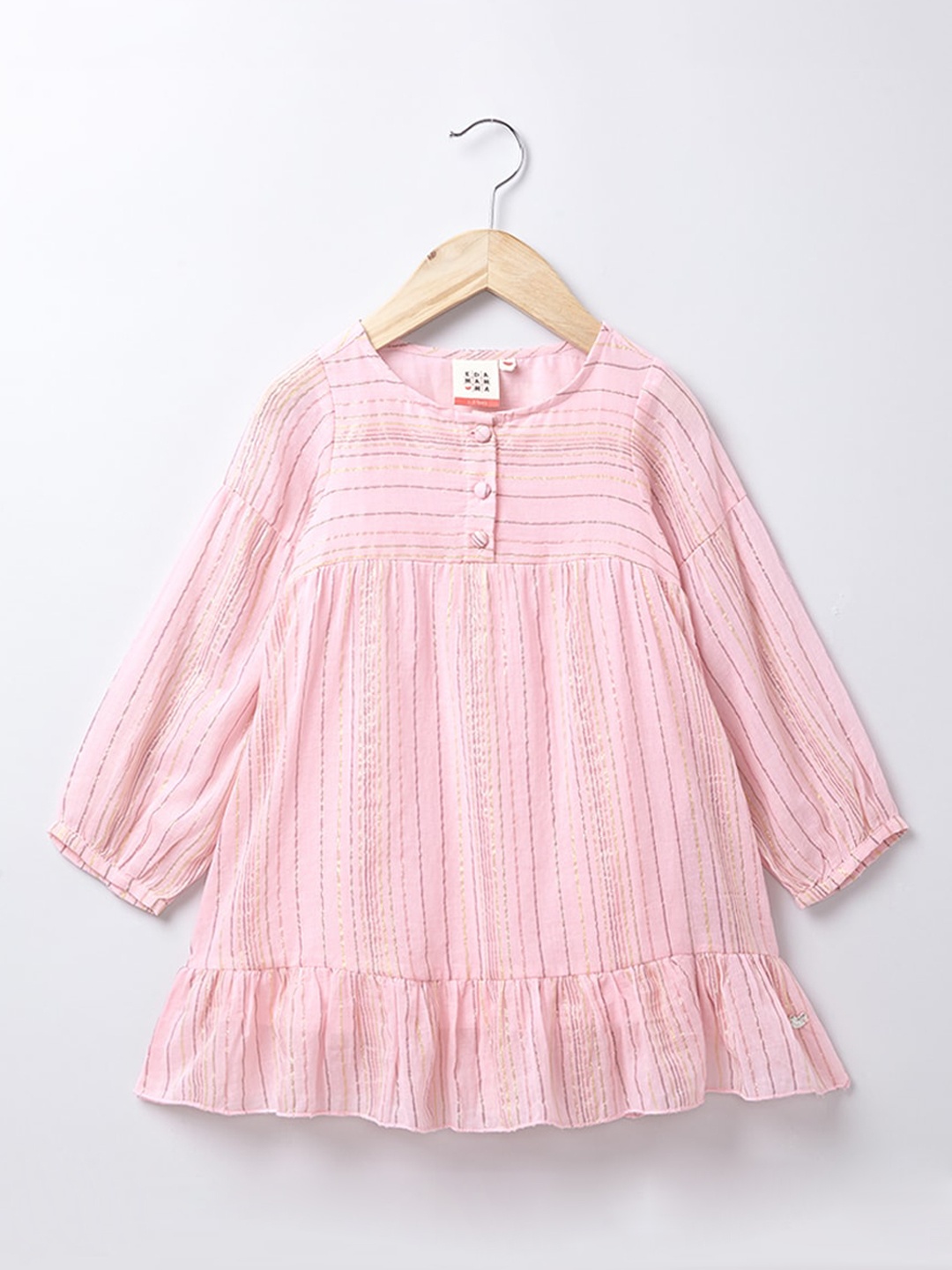 

Ed-a-Mamma Pink Striped Empire Dress