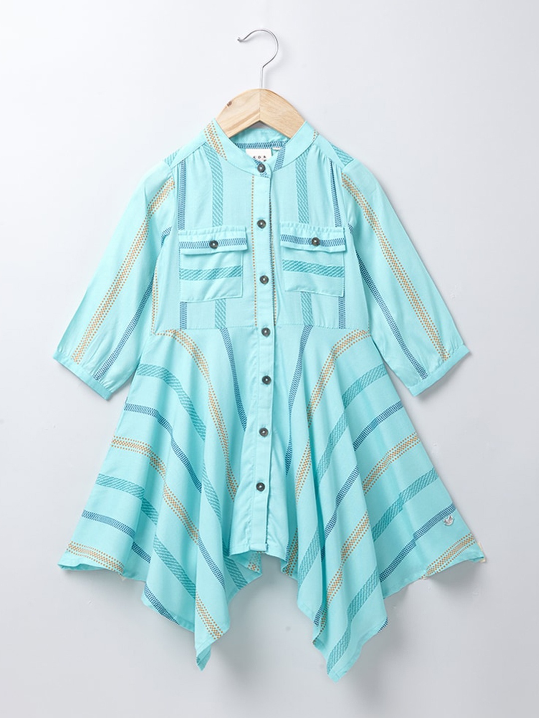 

Ed-a-Mamma Blue Striped Shirt Dress