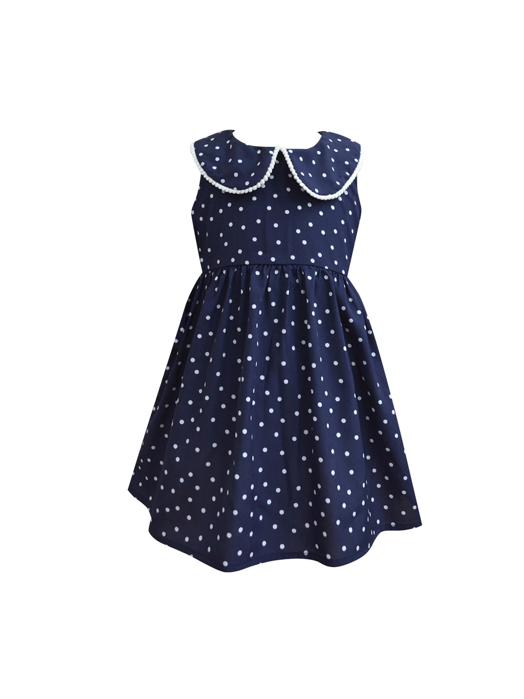 

A T U N Navy Blue Peter Pan Collar A-Line Dress