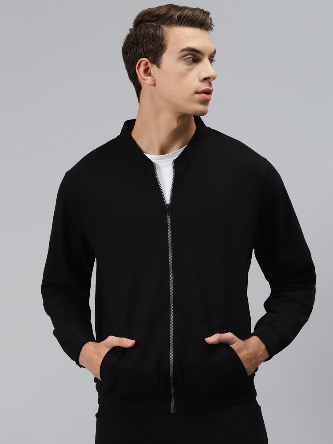 

Hubberholme Men Black Printed Hooded Sweatshirt