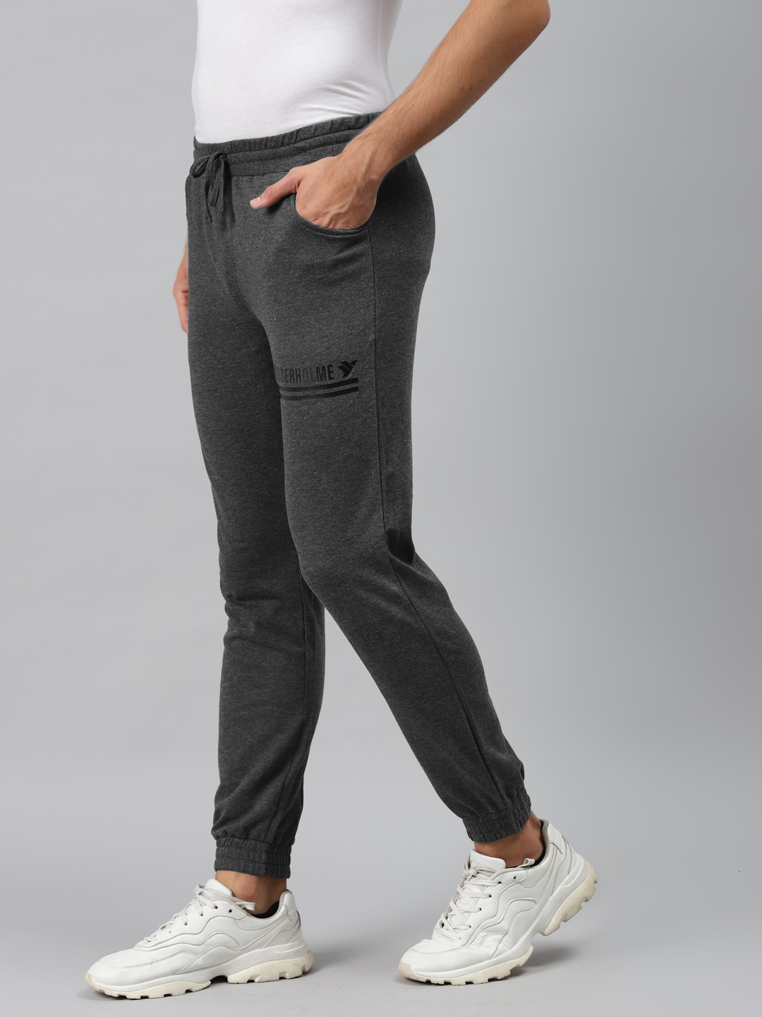 

Hubberholme Men Charcoal Printed Joggers