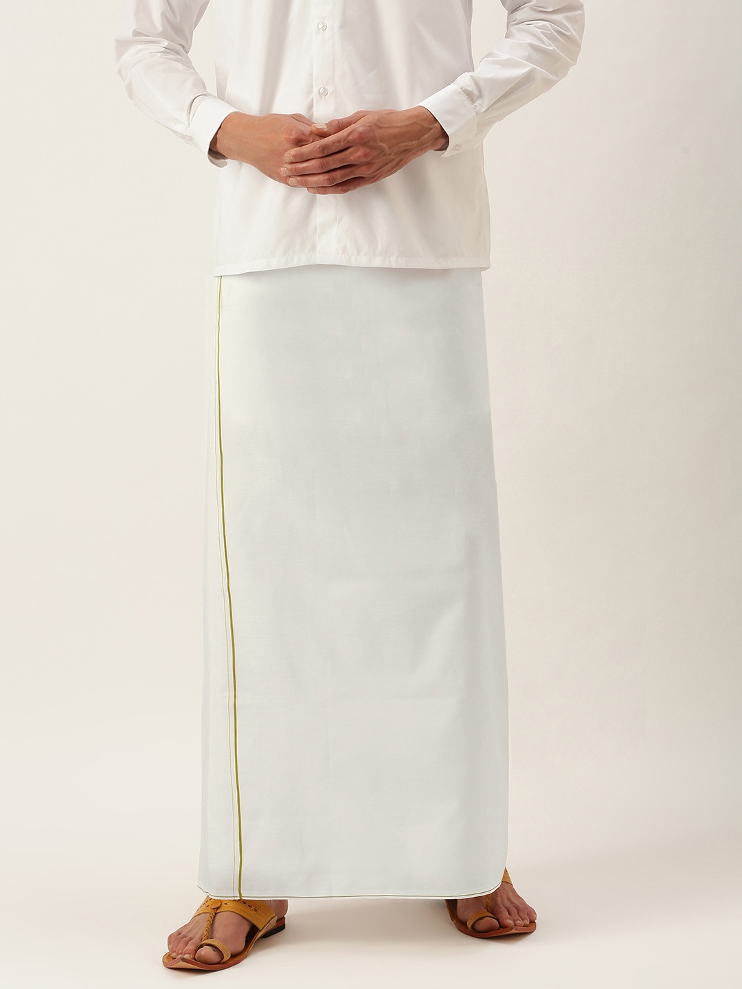SELVAMAGAN White Pure Cotton Dhoti