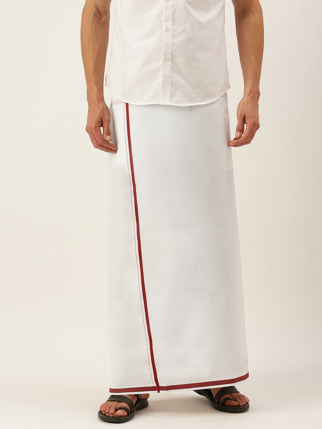 

SELVAMAGAN White Pure Cotton Dhoti