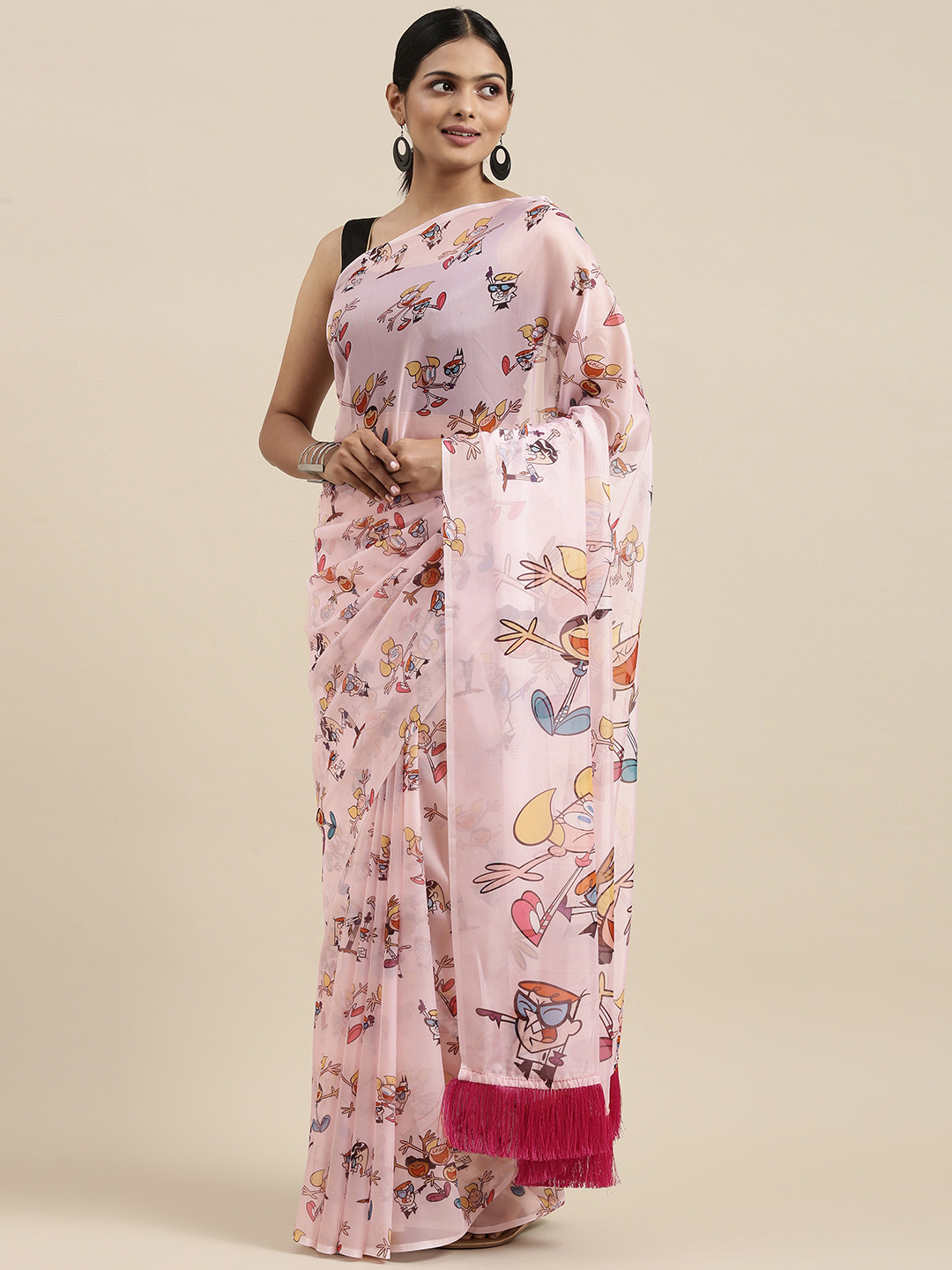 

VASTRANAND Pink Ethnic Motifs Pure Silk Saree