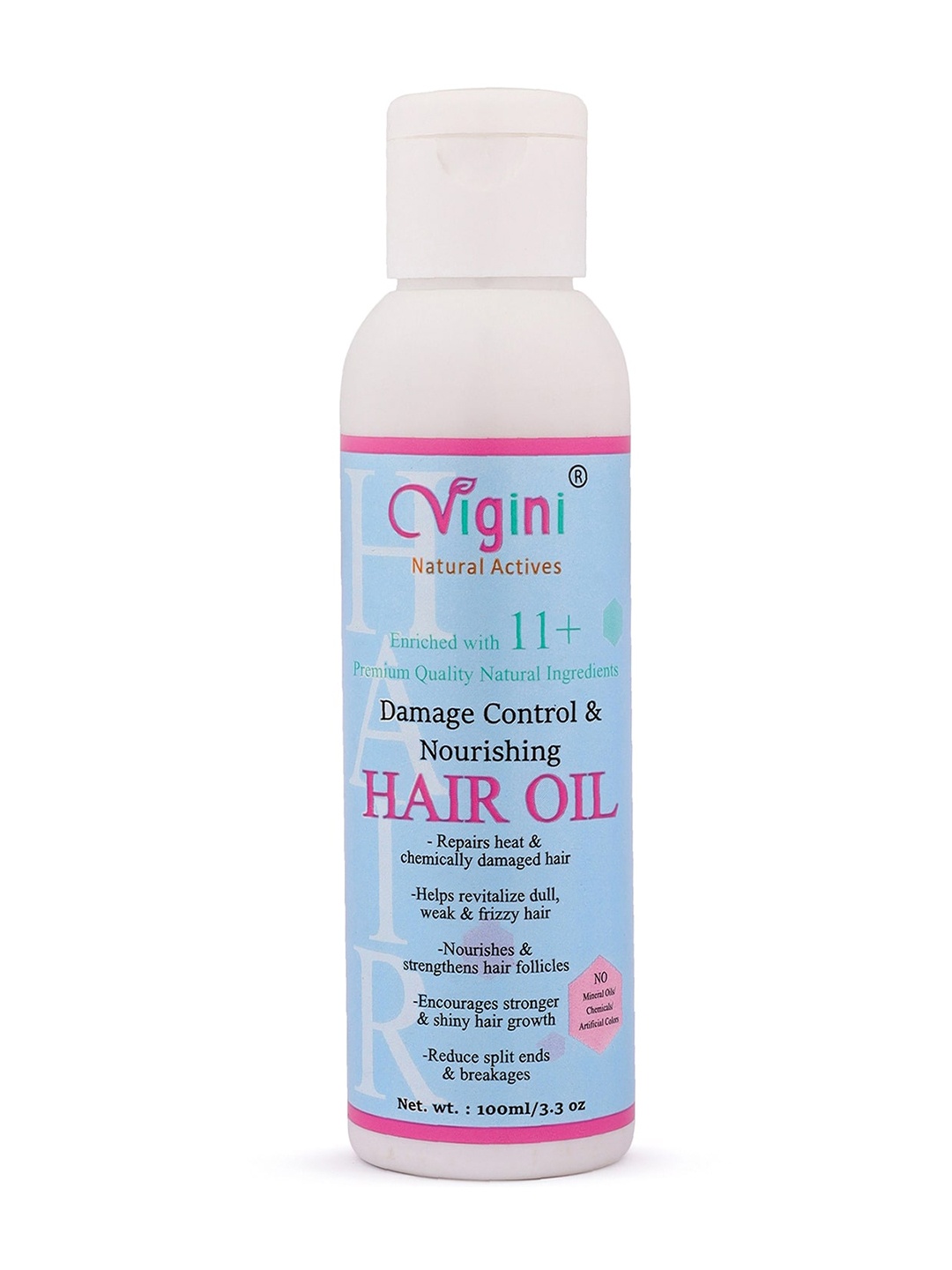 

Vigini Damaged Repair Hair Care Growth Vitalizer with Coconut Argan Cream Oil 100ml, Blue