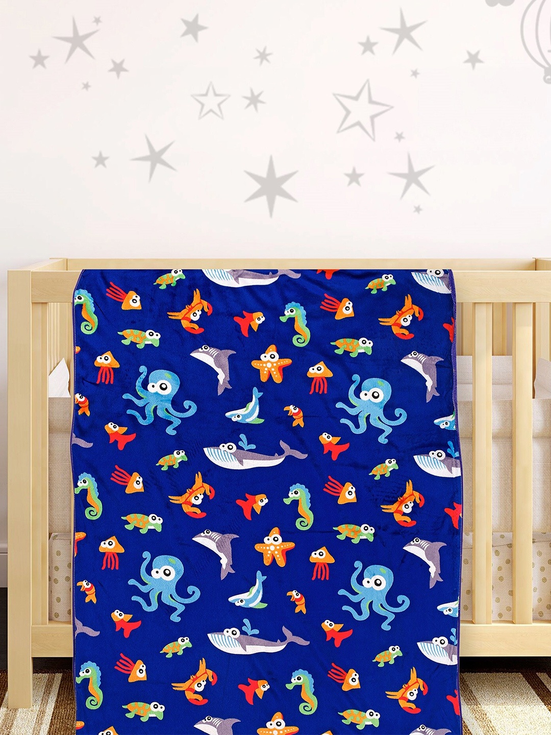 

Baby Moo Blue & Red Geometric Mild Winter 210 GSM Single Bed Blanket