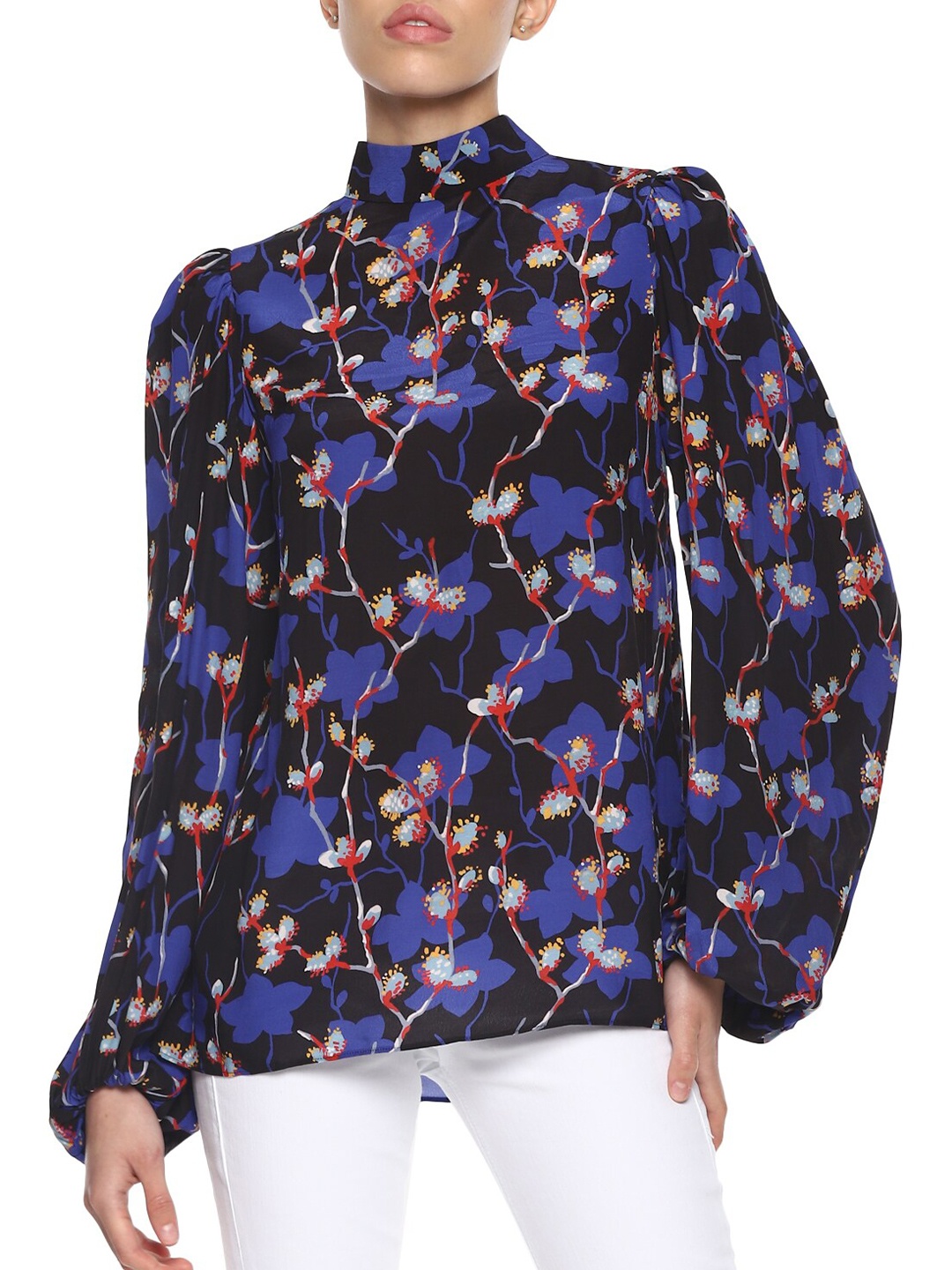 

Ted Baker Black Mandarin Collar Regular Top