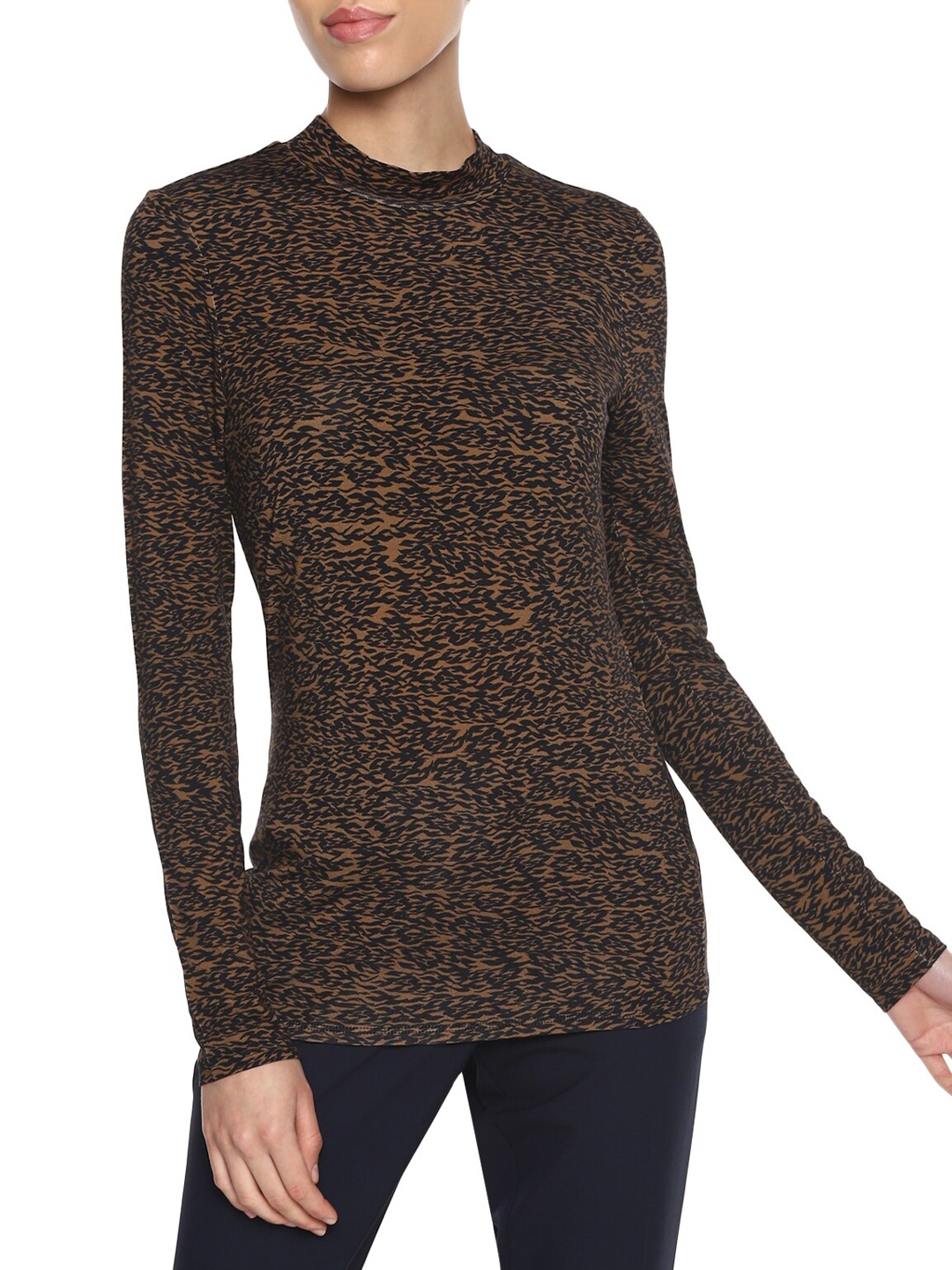 

Ted Baker Brown & Black Animal Regular Longline Top