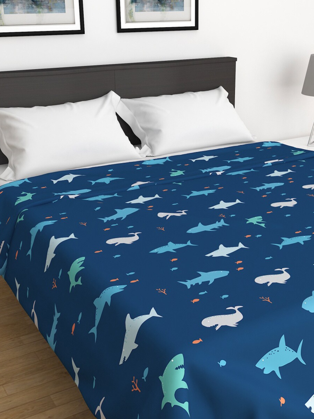 

Home Centre Blue & Orange Summer 210 GSM Double Bed Blanket