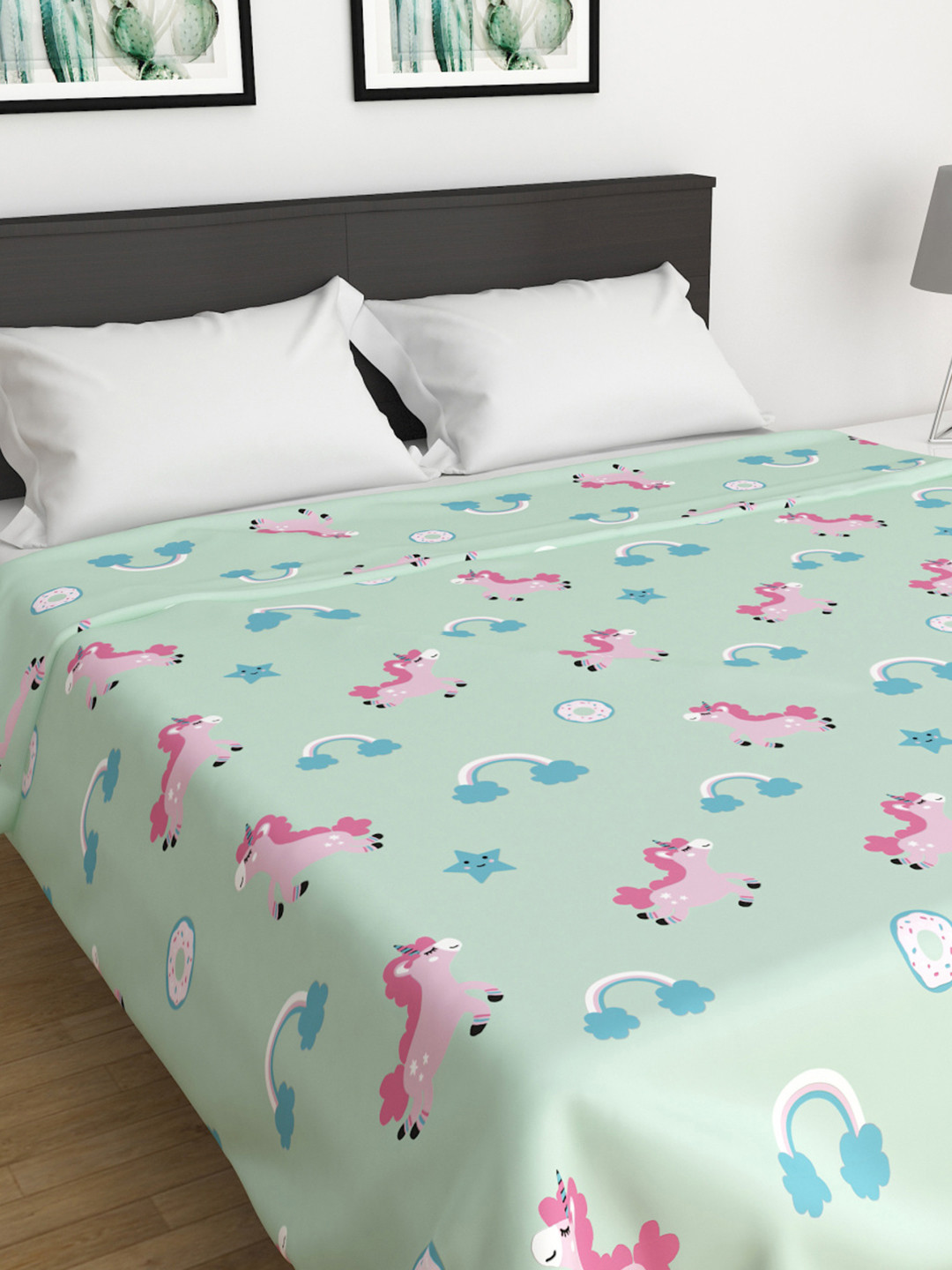 

Home Centre Cartoon Characters Summer 210 GSM Double Bed Blanket, Green