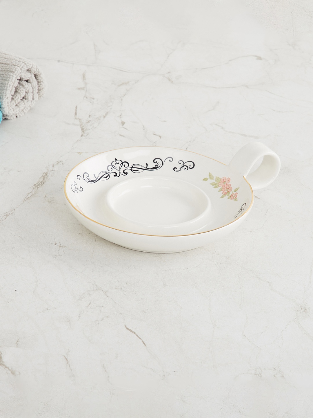 

Home Centre White Ceramic Candle Holder