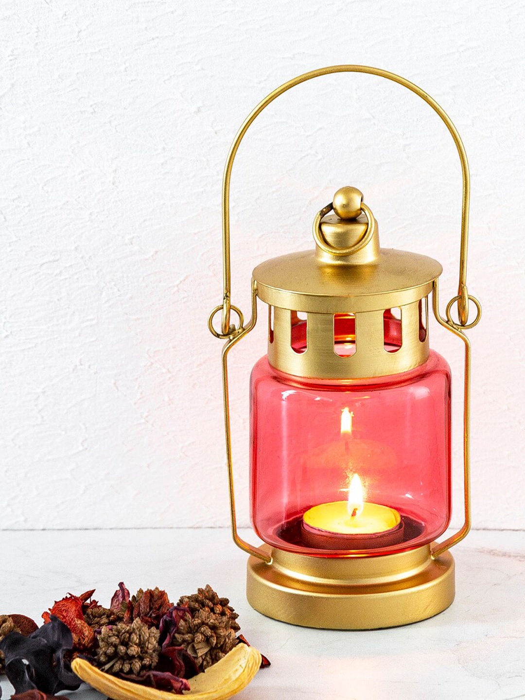 

Home Centre Pink & Gold-Toned Mini Lantern