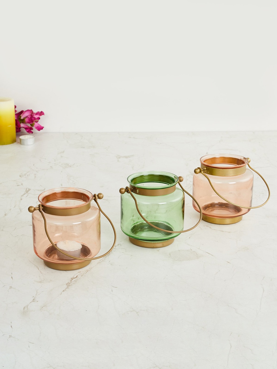 

Home Centre Set of 3 Solid Hanging Lantern, Green