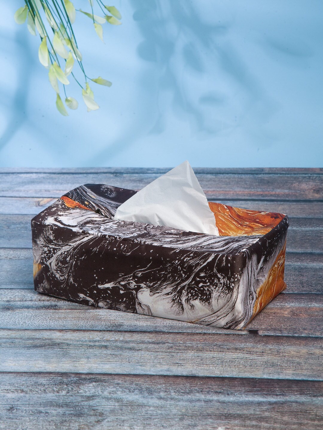 

DECOREALM Black & Grey Abstract Printed Tissue Holder