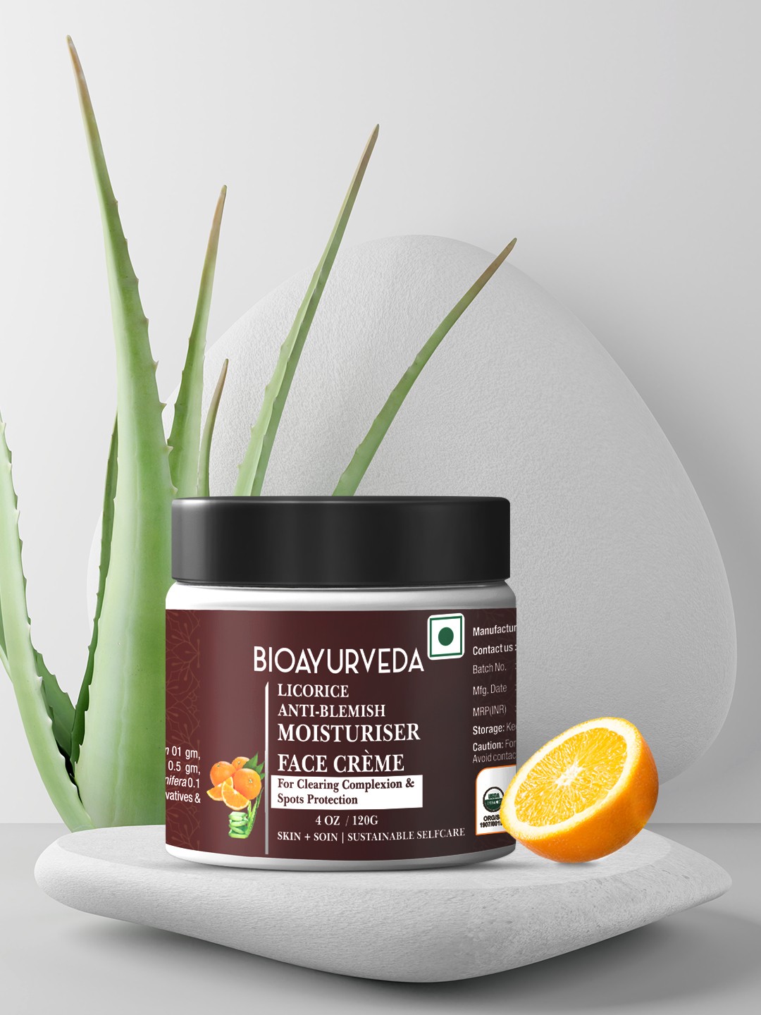 

BIOAYURVEDA Licorice Anti-Blemish Moisturiser Face Creme 120 gm, Burgundy