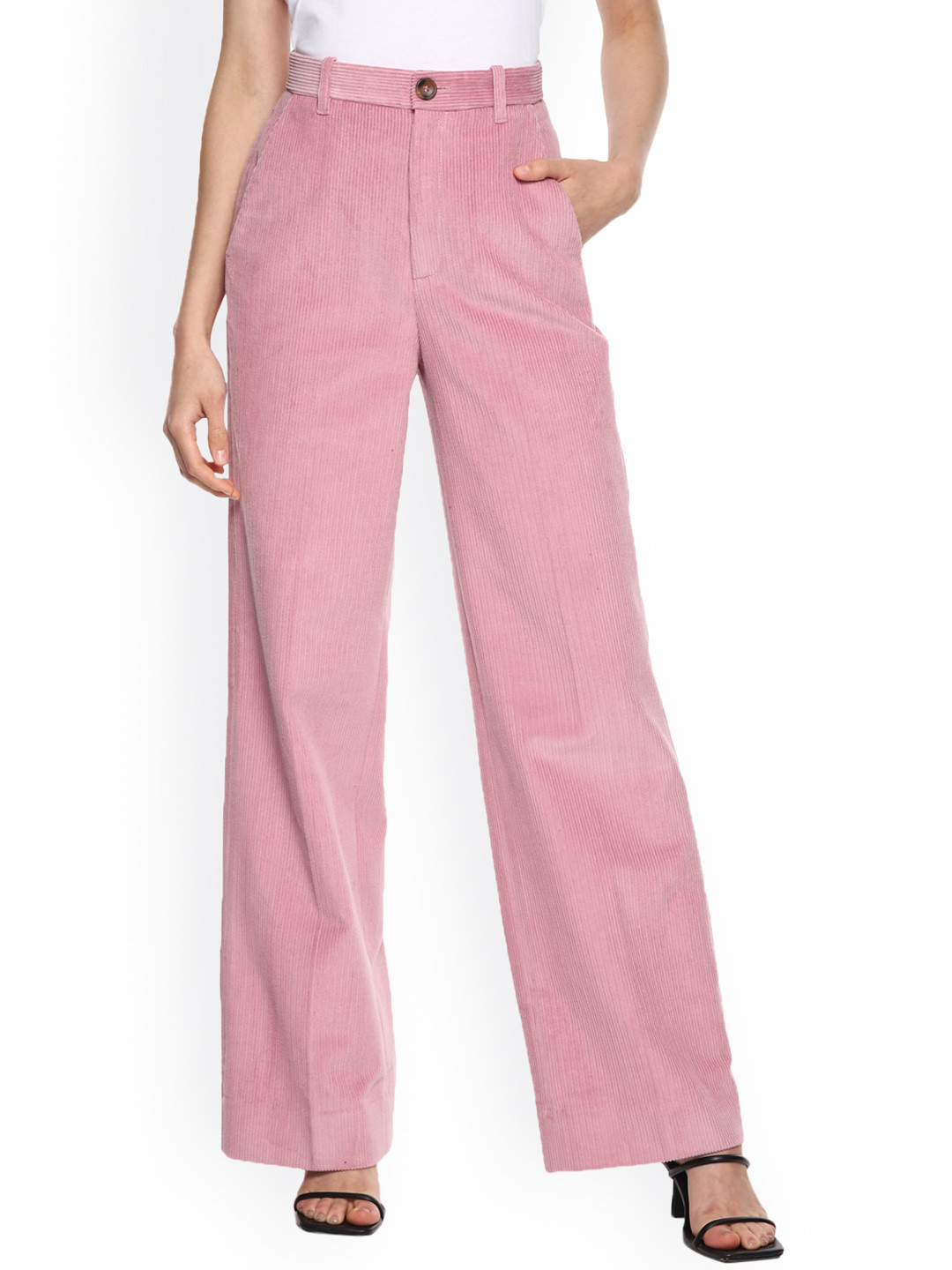 

Ted Baker Women Pink Cotton Wide Leg Trousers