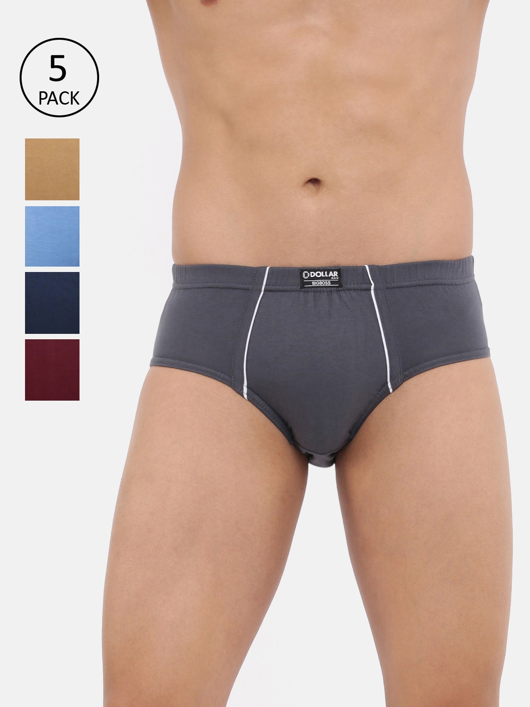 

Dollar Bigboss Men Pack Of 5 Assorted Anti-Microbial Briefs MBBR-03-MIDASUE