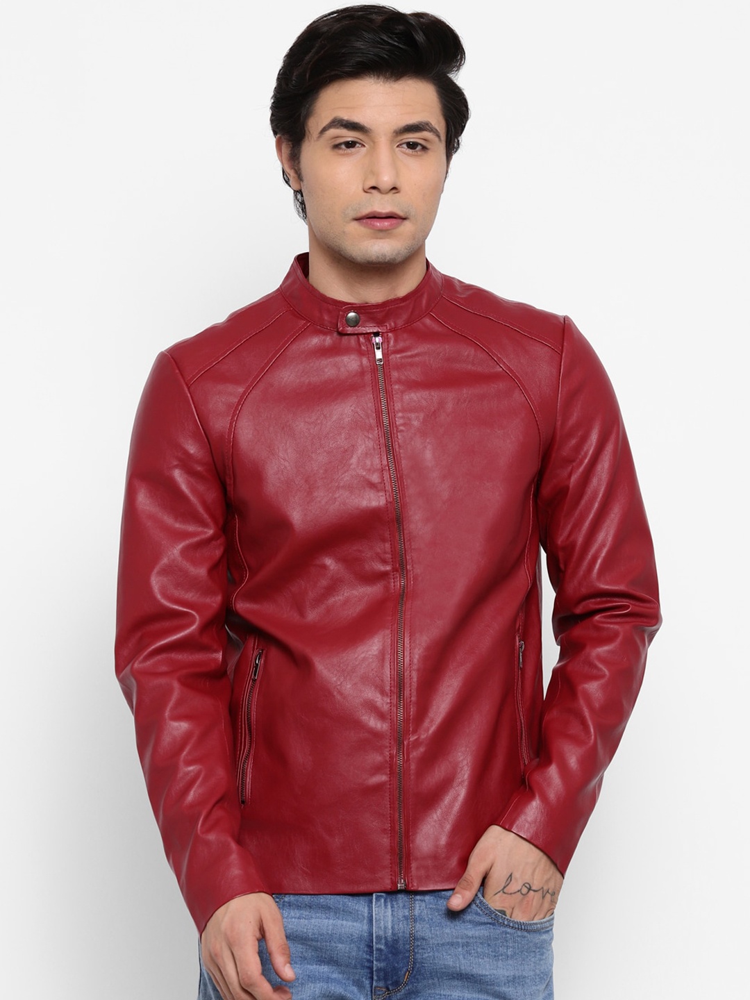 

WELBAWT Men Red Lightweight e-Dry Technology Biker Jacket