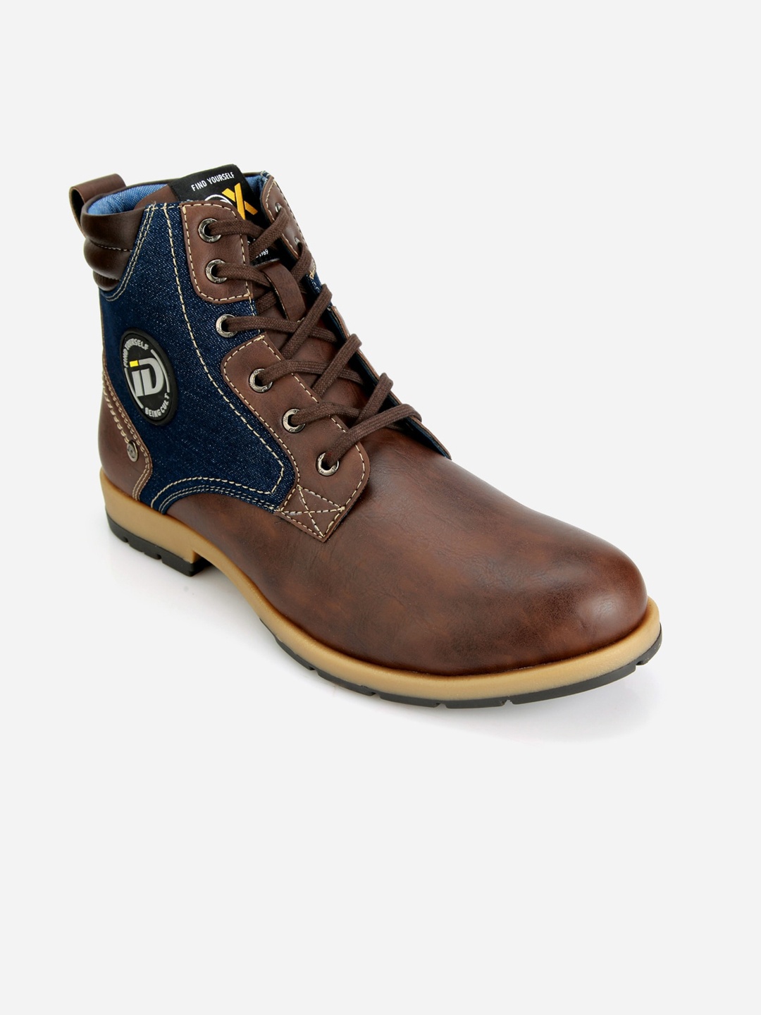 

ID Men Brown Solid Flat Boots